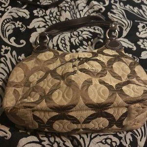 Tan Coach purse